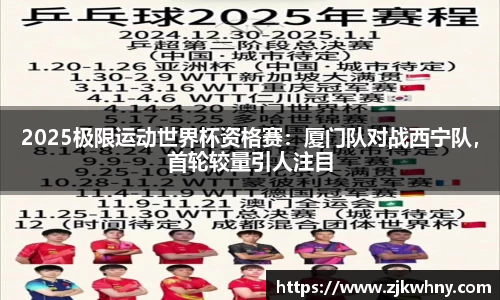 2025极限运动世界杯资格赛：厦门队对战西宁队，首轮较量引人注目